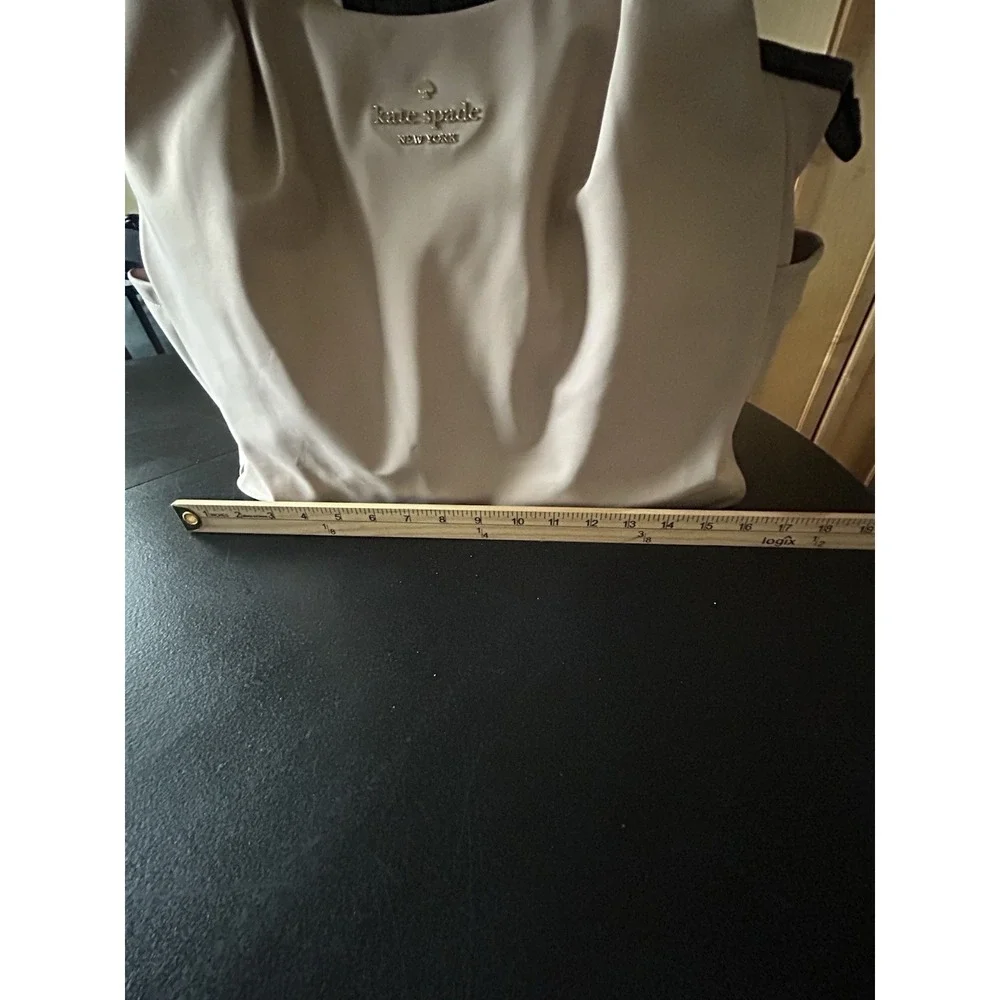Large Kate Spade Diaper Bag Tan/pink Nylon Easy Wipe Down Shoulder Strap Clean - Picture 11 of 15